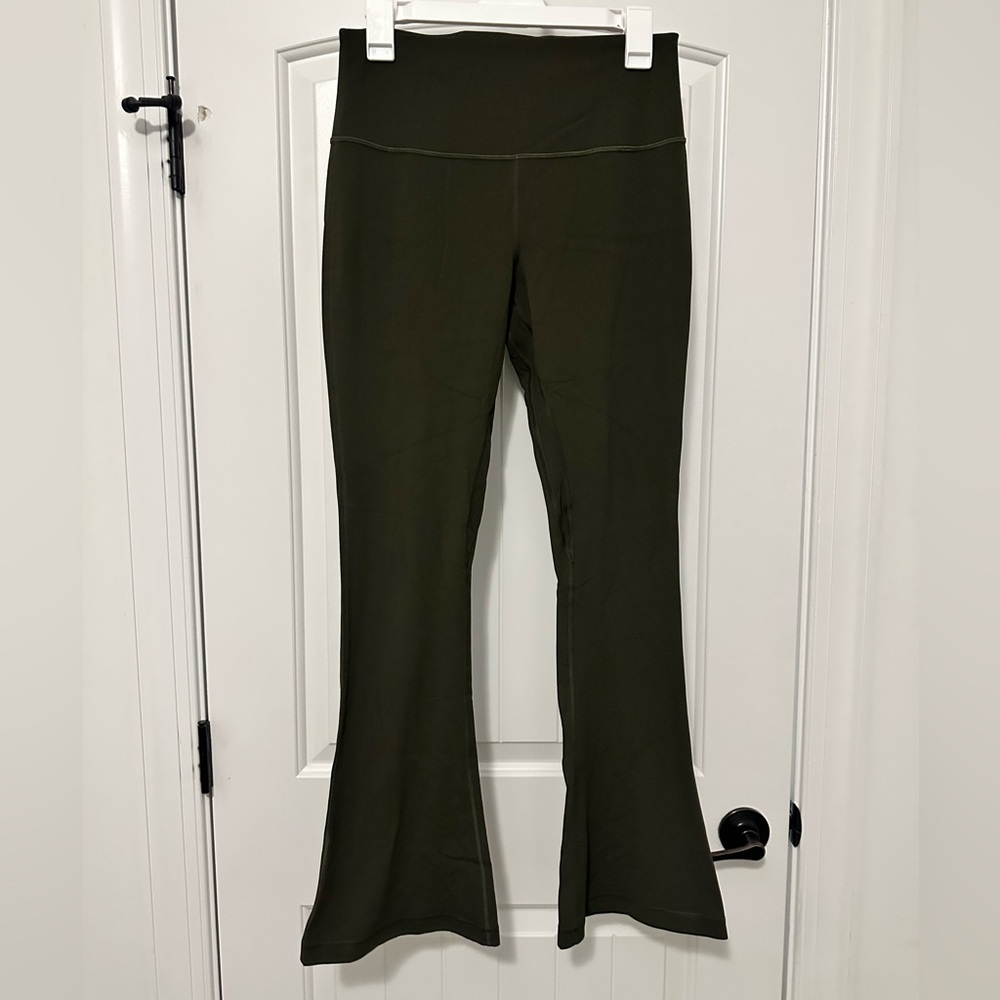 Lululemon Align HR Dark Olive Mini Flare Pant Size 10 32” length